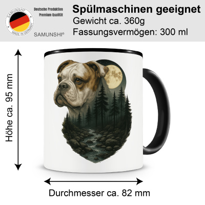 Tasse mit dem Motiv American Bulldog im Mondlicht - Ansicht 2