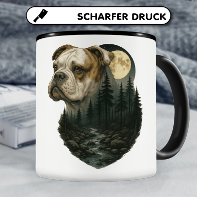 Tasse mit dem Motiv American Bulldog im Mondlicht - Ansicht 5