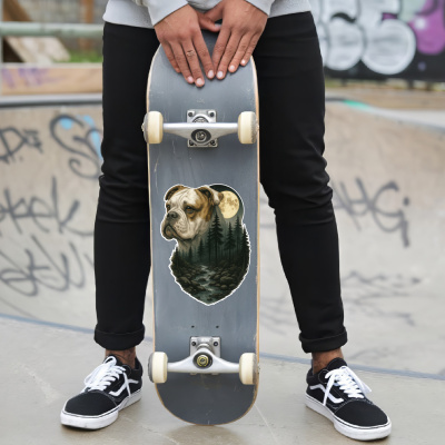 American Bulldog im Wald Aufkleber Bunt - Ansicht 6