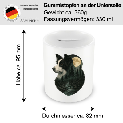 Spardose mit dem Motiv Border Collie im Mondlicht - Ansicht 2