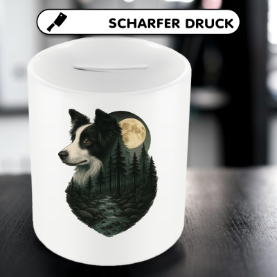 Spardose mit dem Motiv Border Collie im Mondlicht - Ansicht 5