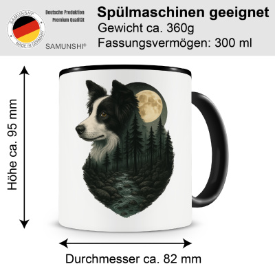 Tasse mit dem Motiv Border Collie im Mondlicht - Ansicht 2