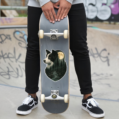 Border Collie im Wald Aufkleber Bunt - Ansicht 6