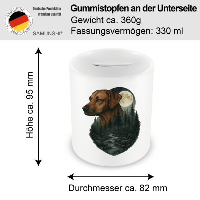 Spardose mit dem Motiv Rhodesian Ridgeback im Mondlicht - Ansicht 2