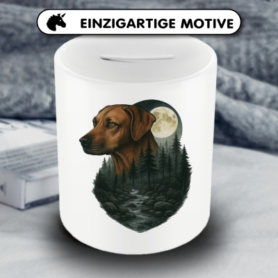 Spardose mit dem Motiv Rhodesian Ridgeback im Mondlicht - Ansicht 3
