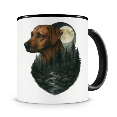 Tasse mit dem Motiv Rhodesian Ridgeback im Mondlicht