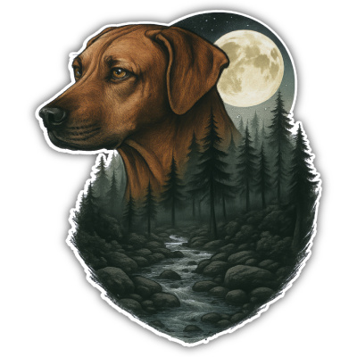 Wandtattoo  Rhodesian Ridgeback im Mondlicht 