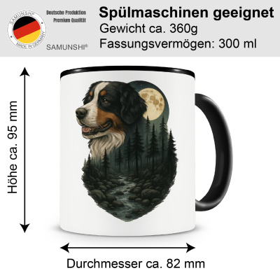 Tasse mit dem Motiv Berner Sennenhund im Mondlicht - Ansicht 2