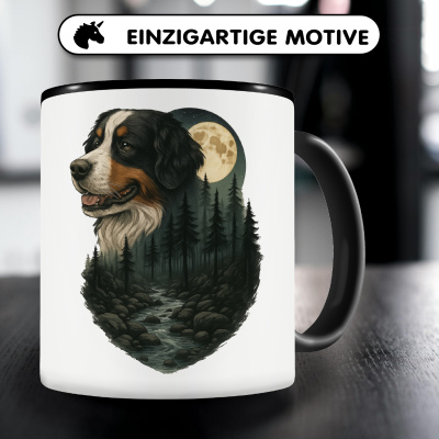 Tasse mit dem Motiv Berner Sennenhund im Mondlicht - Ansicht 3