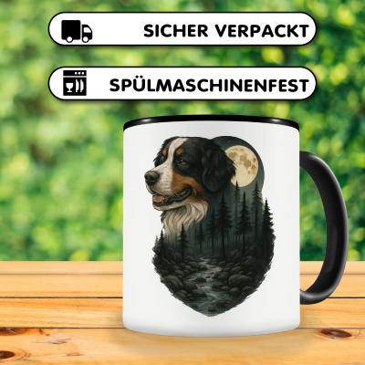 Tasse mit dem Motiv Berner Sennenhund im Mondlicht - Ansicht 4