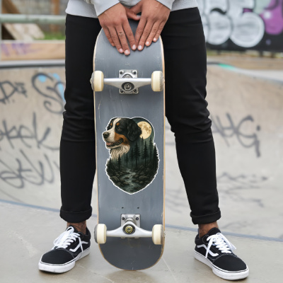 Berner Sennenhund im Wald Aufkleber Bunt - Ansicht 6