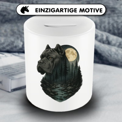 Spardose mit dem Motiv Cane Corso im Mondlicht - Ansicht 3
