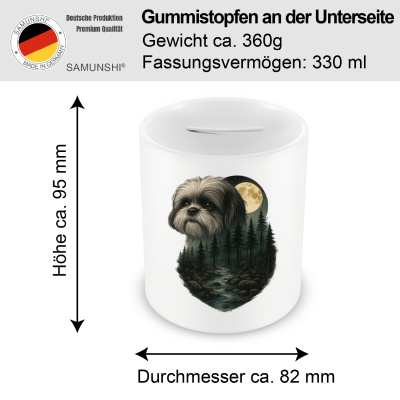 Spardose mit dem Motiv Shih Tzu im Mondlicht - Ansicht 2