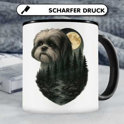 Tasse mit dem Motiv Shih-Tzu im Mondlicht - Ansicht 5