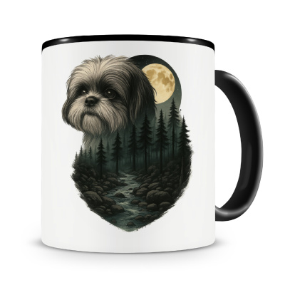Tasse mit dem Motiv Shih-Tzu im Mondlicht