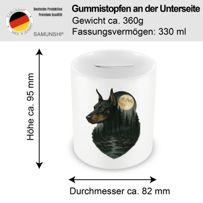 Spardose mit dem Motiv Dobermann im Mondlicht - Ansicht 2