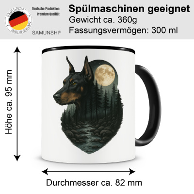 Tasse mit dem Motiv Dobermann im Mondlicht - Ansicht 2