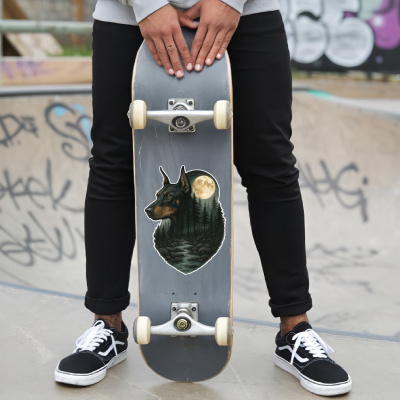 Dobermann im Wald Aufkleber Bunt - Ansicht 6