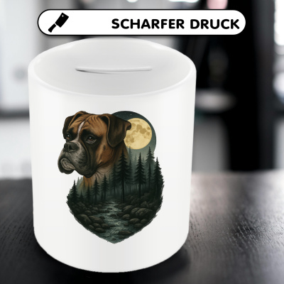 Spardose mit dem Motiv Boxer im Mondlicht - Ansicht 5