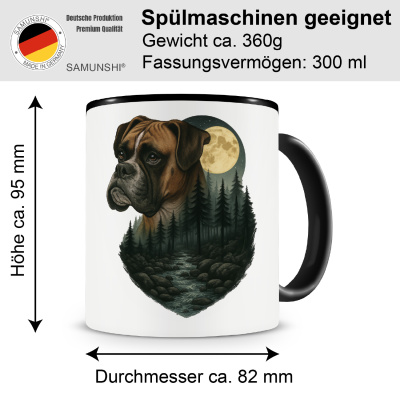 Tasse mit dem Motiv Boxer im Mondlicht - Ansicht 2