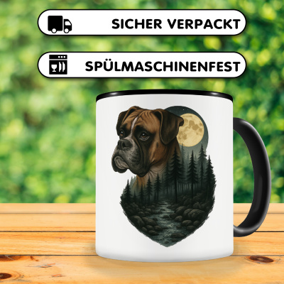 Tasse mit dem Motiv Boxer im Mondlicht - Ansicht 4