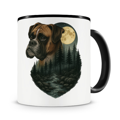 Tasse mit dem Motiv Boxer im Mondlicht