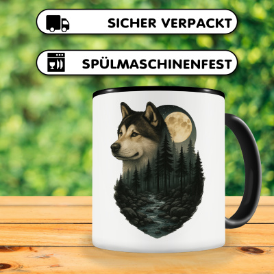Tasse mit dem Motiv Akita im Mondlicht - Ansicht 4