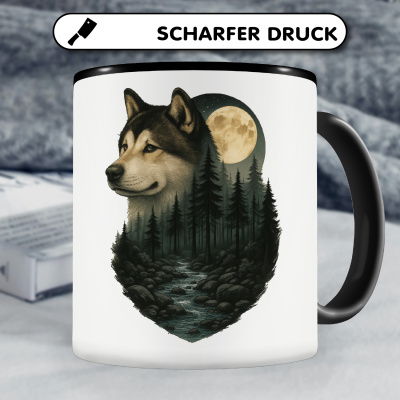 Tasse mit dem Motiv Akita im Mondlicht - Ansicht 5