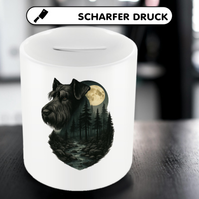 Spardose mit dem Motiv Riesenschnauzer im Mondlicht - Ansicht 5