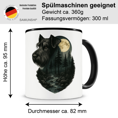 Tasse mit dem Motiv Riesenschnauzer im Mondlicht - Ansicht 2