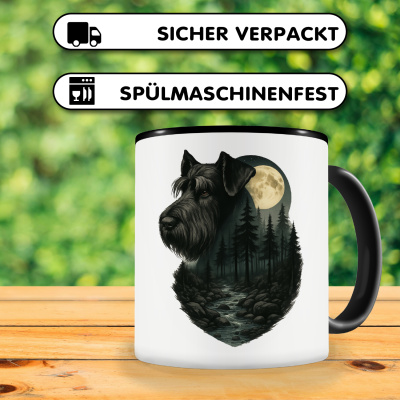 Tasse mit dem Motiv Riesenschnauzer im Mondlicht - Ansicht 4