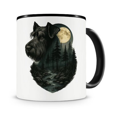 Tasse mit dem Motiv Riesenschnauzer im Mondlicht