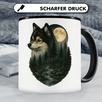 Tasse mit dem Motiv Deutscher Spitz im Mondlicht - Ansicht 5