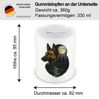 Spardose mit dem Motiv Malinois im Mondlicht - Ansicht 2