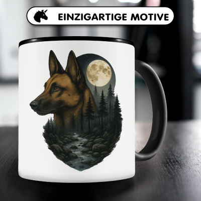 Tasse mit dem Motiv Malinois im Mondlicht - Ansicht 3