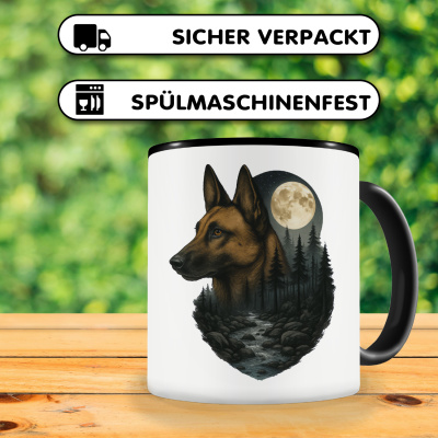 Tasse mit dem Motiv Malinois im Mondlicht - Ansicht 4