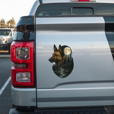 Malinois im Wald Aufkleber Bunt - Ansicht 2