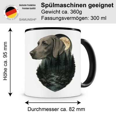 Tasse mit dem Motiv Weimaraner im Mondlicht - Ansicht 2