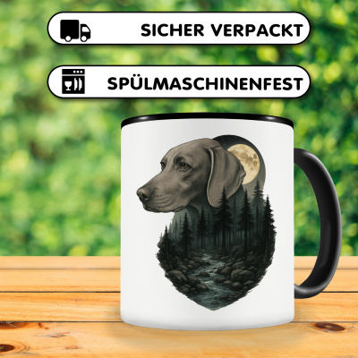 Tasse mit dem Motiv Weimaraner im Mondlicht - Ansicht 4