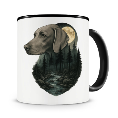 Tasse mit dem Motiv Weimaraner im Mondlicht