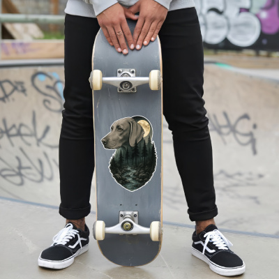 Weimaraner im Wald Aufkleber Bunt - Ansicht 6