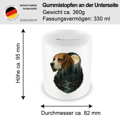 Spardose mit dem Motiv Beagle im Mondlicht - Ansicht 2