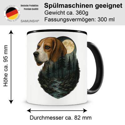 Tasse mit dem Motiv Beagle im Mondlicht - Ansicht 2
