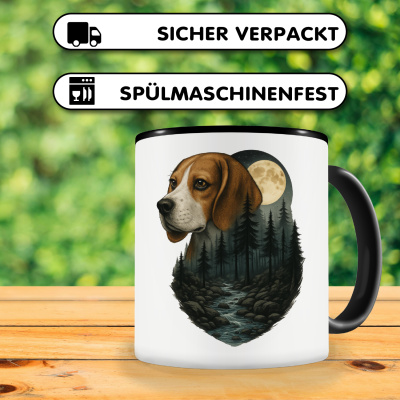 Tasse mit dem Motiv Beagle im Mondlicht - Ansicht 4