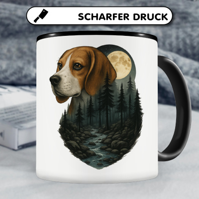 Tasse mit dem Motiv Beagle im Mondlicht - Ansicht 5