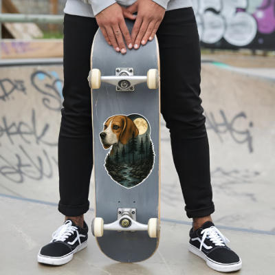 Beagle im Wald Aufkleber Bunt - Ansicht 6