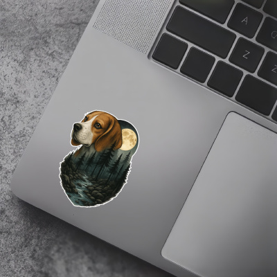 Beagle im Wald Aufkleber Bunt - Ansicht 7