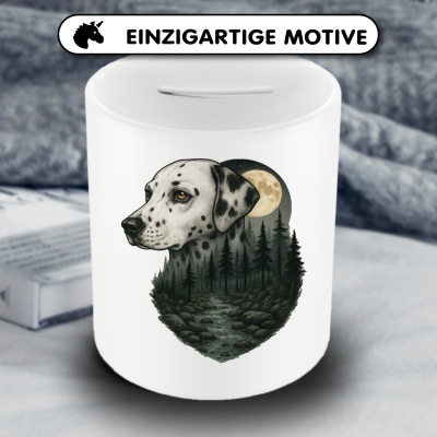 Spardose mit dem Motiv Dalmatiner im Mondlicht - Ansicht 3