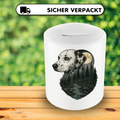 Spardose mit dem Motiv Dalmatiner im Mondlicht - Ansicht 4