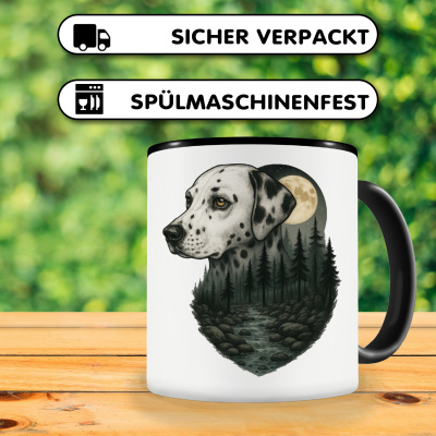Tasse mit dem Motiv Dalmatiner im Mondlicht - Ansicht 4
